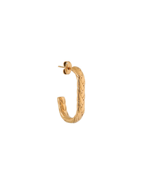Oval Braid Hoop Oorbel | goud