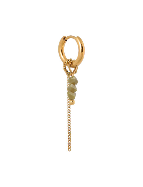 Chain Olive Hoop Oorbel | goud