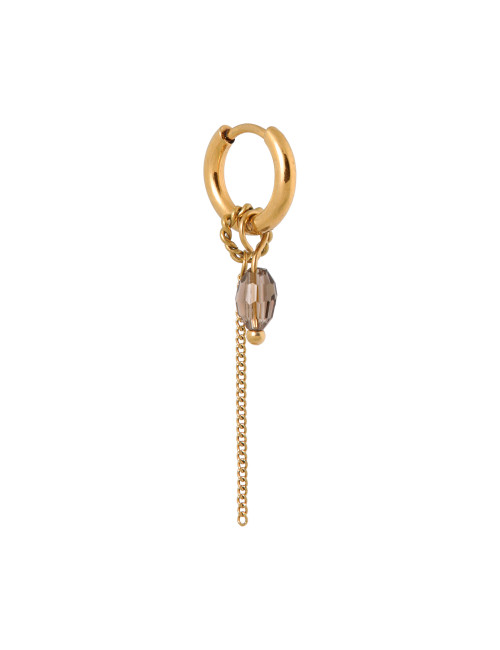 Chain Anthracite Hoop Oorbel | gold