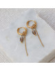 Chain Anthracite Hoop Oorbel | gold
