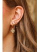 Chain Anthracite Hoop Oorbel | gold