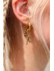 Triple Brown Hoop Oorbel | goud