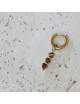 Triple Brown Hoop Oorbel | goud