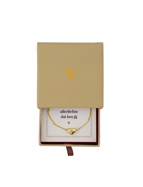 Ketting Hartje In Schuifdoosje | de allerliefste/zand