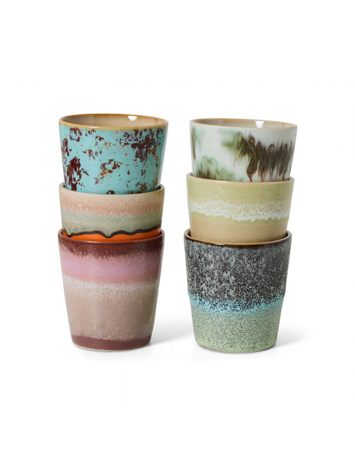 70s Ceramics Coffee Mugs (set van 6) | surreal