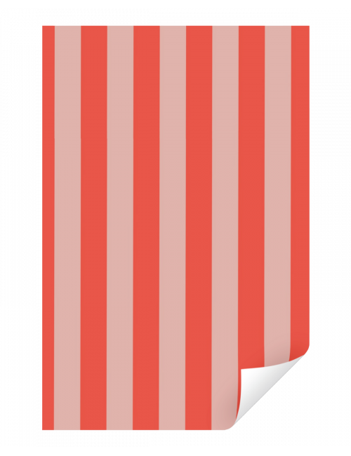 Inpakpapier Stripes | poppy red/litchi