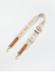 Schouderband Logo | wit & cognac klassiek leer