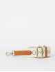 Schouderband Logo | wit & cognac klassiek leer