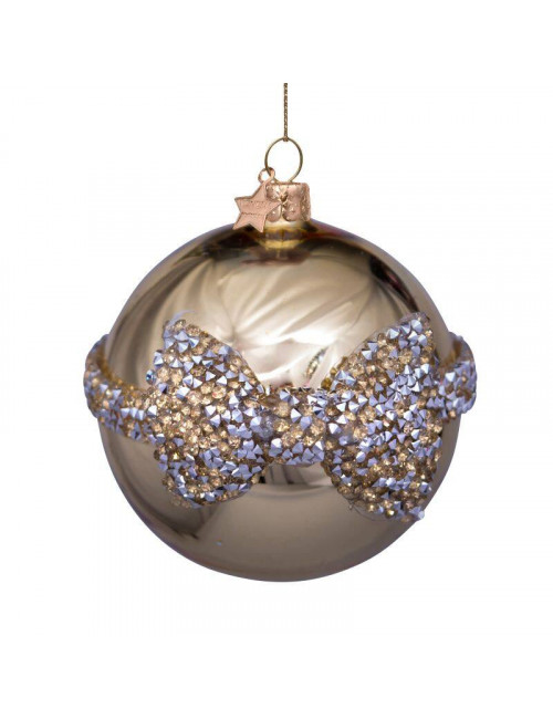 Kerstbal Diamanten Strik 9cm | goud