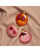 Ornament Glas Smiley 7,5cm | pink
