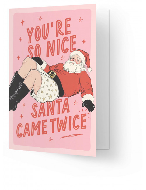 Wenskaart | santa twice