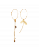 Asymmetrische Oorbellen Goud Libelle | camel