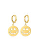 Hoop Oorbellen Wink Smiley Huggie (set van 2) | goud