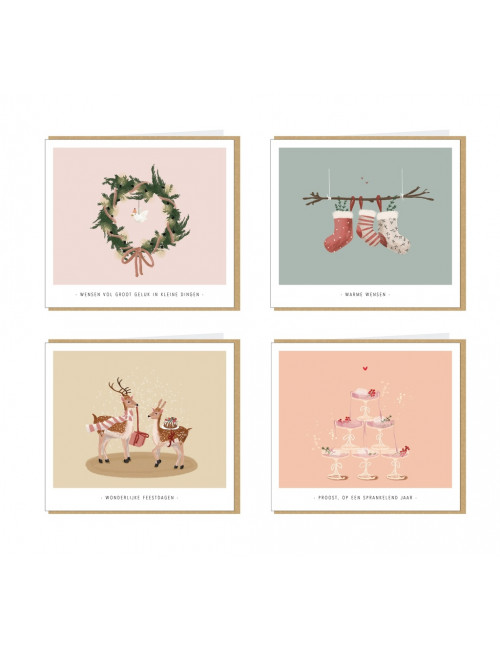 Box Kerstkaarten | 2 x 4 designs