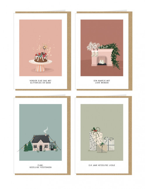 Box Kerstkaarten | 2 x 4 designs