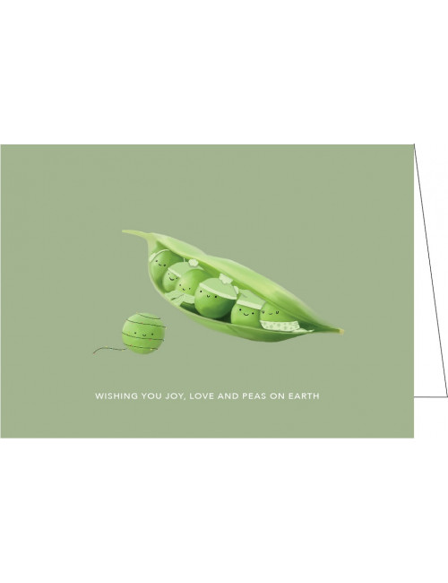Set Kerstkaarten (5 stuks) | wishing you joy, love and peas on earth