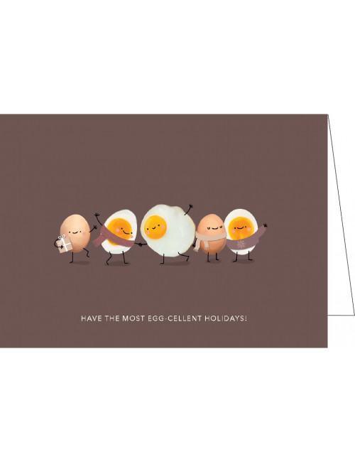 Set Kerstkaarten (5 stuks) | have the most egg-cellent holidays!