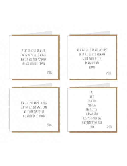 Box Kerstkaarten (set van 8) | 2 x 4 designs