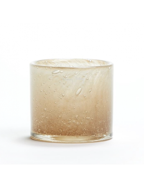 Theelichthouder V.Cylinder 9 x 10cm | beige bubbles