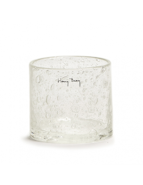 Theelichthouder V.Cylinder 9 x 10cm | clear bubbles