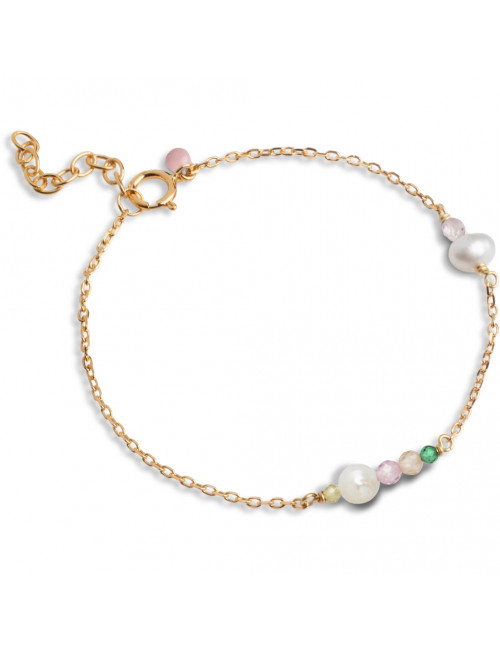 Armband Goud Sofia | light pink/khaki/peach/pearl