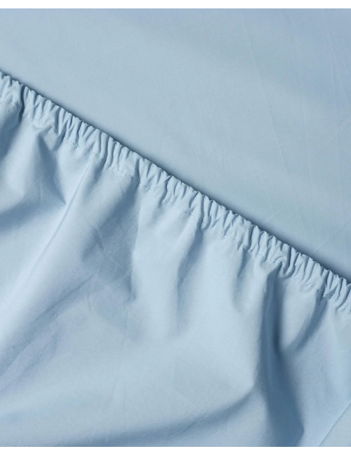 Hoeslaken Percale Katoen 160x200 | sky blue