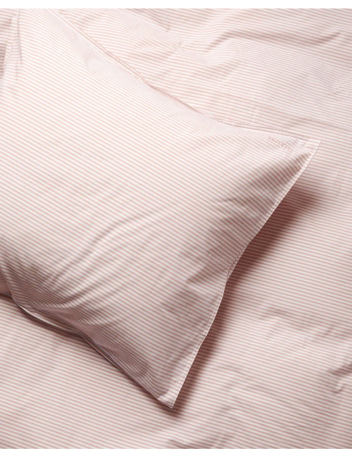 Kussensloop 65x65 | gestreept peach ecru