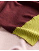 Merino Gebreide Plaid | bordeaux/peach/lime