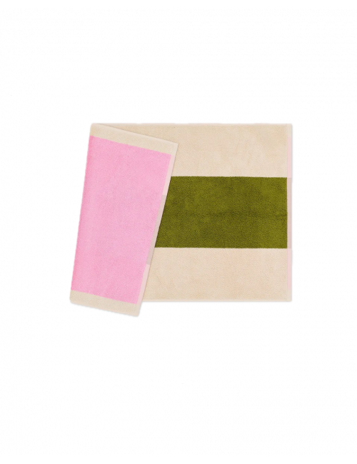 Badmat 50x80cm | pink/olive