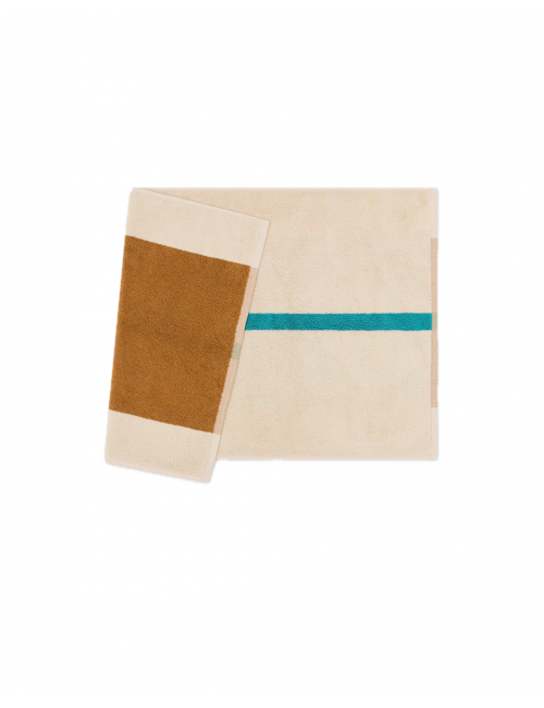 Badmat 50x80cm | toffee/turquoise