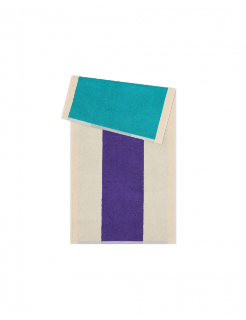 Badhanddoek 50x100cm | turquoise/purple