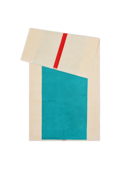 Badhanddoek 70x140cm | red/turquoise