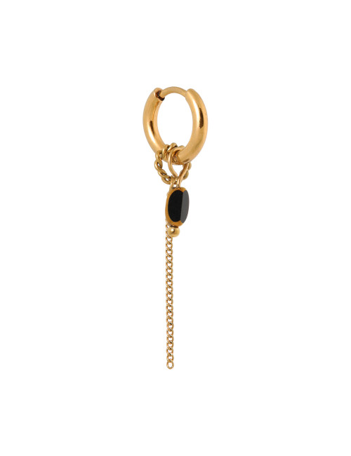 Chain Noir Hoop Oorbel | goud