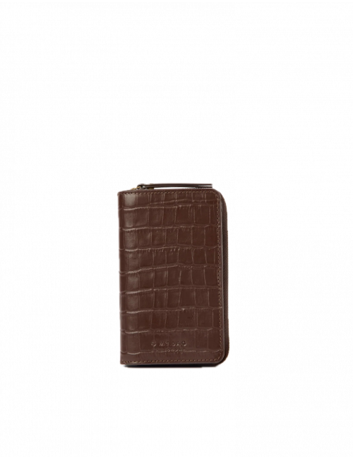 Jett Portemonnee | chocolate croco leder