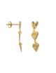 Medium Three Hearts Stud Oorbellen | goud