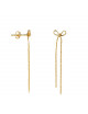 Bow Long Stud Oorbellen | goud
