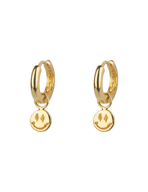 Smiley Small Hoop Oorbellen | goud
