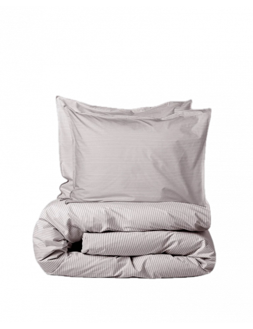 Dekbedovertrek Katoen 240x220cm | brown ecru/streep