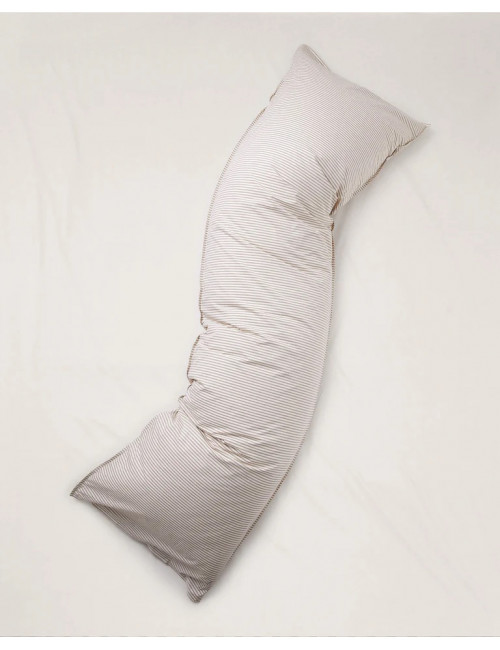 Kussensloop Katoen 50x180 | brown ecru/streep