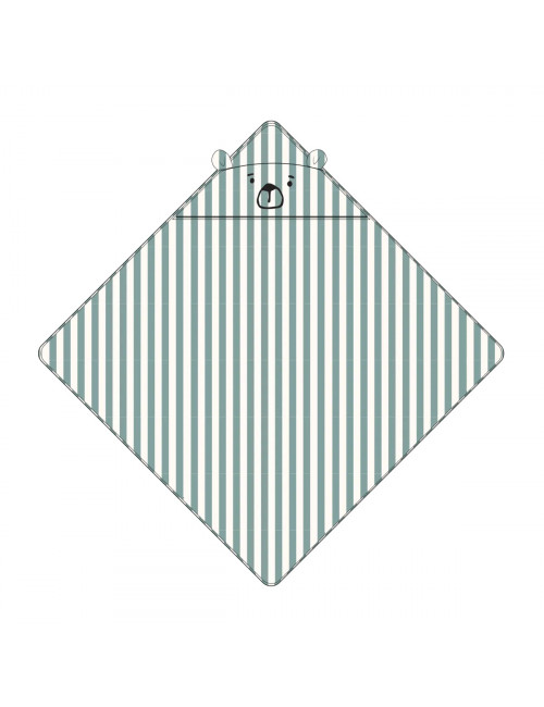 Badcape Albert | peppermint/creme de la creme/stripe