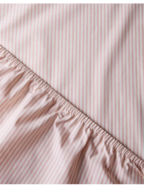 Hoeslaken Katoen 180x200 | stripe/peach ecru