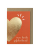 Wenskaart | groot hart goud