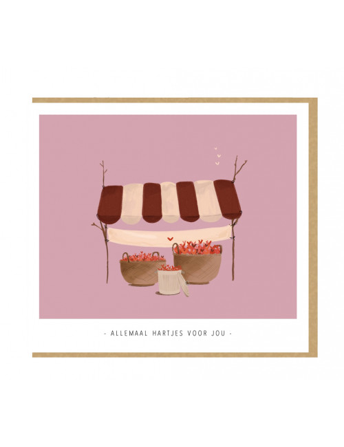 Wenskaart | allemaal hartjes voor jou