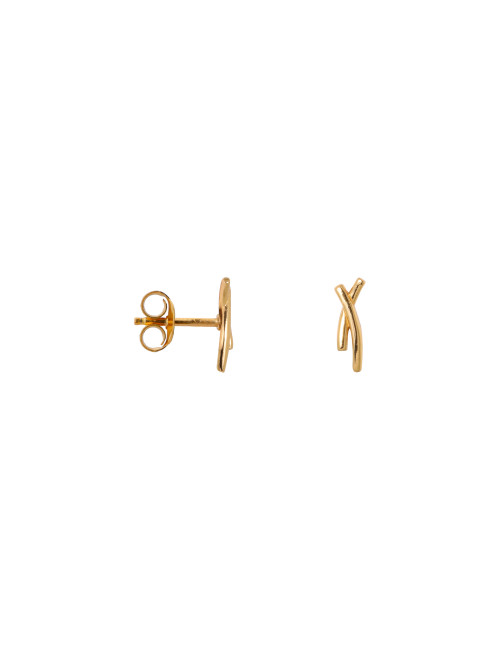 Curved Oorbel Stud | goud