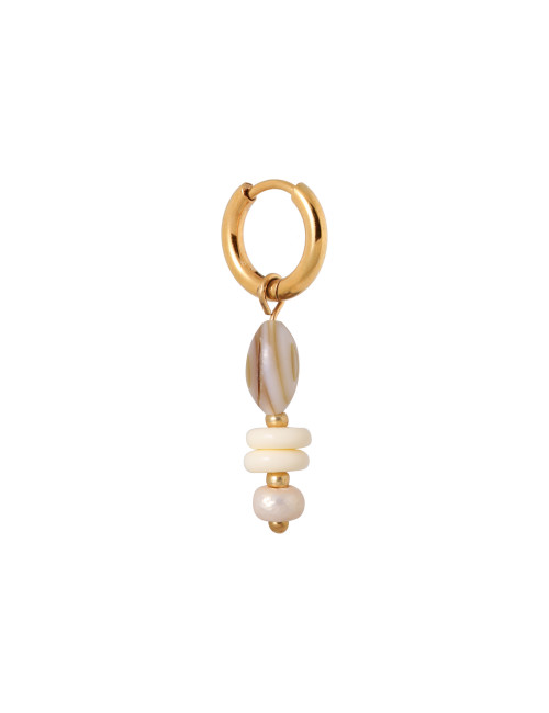 Natural Shell Hoop Oorbel | goud
