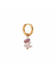 Triple Purple Rock Hoop Oorbel | goud