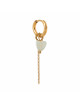 Chain Green Heart Hoop Oorbel | goud