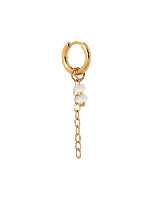 Chain Natural Hoop Oorbel | goud