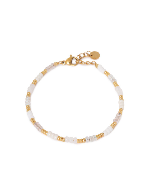 White Rainbow Armband | goud