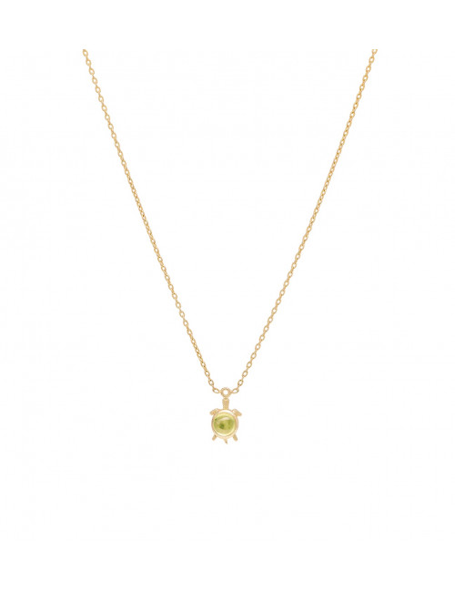 Whispering Turtle Halsketting | goud/zirconia